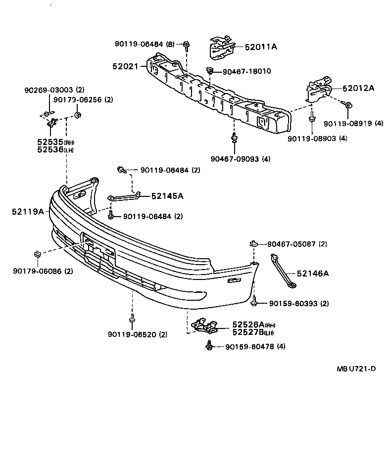 52012-32110 ARM SUB-ASSY, FRONT BUMPER, LH product image