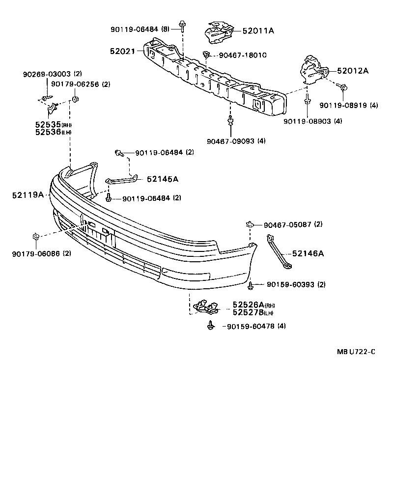 52012-32110 ARM SUB-ASSY, FRONT BUMPER, LH product image