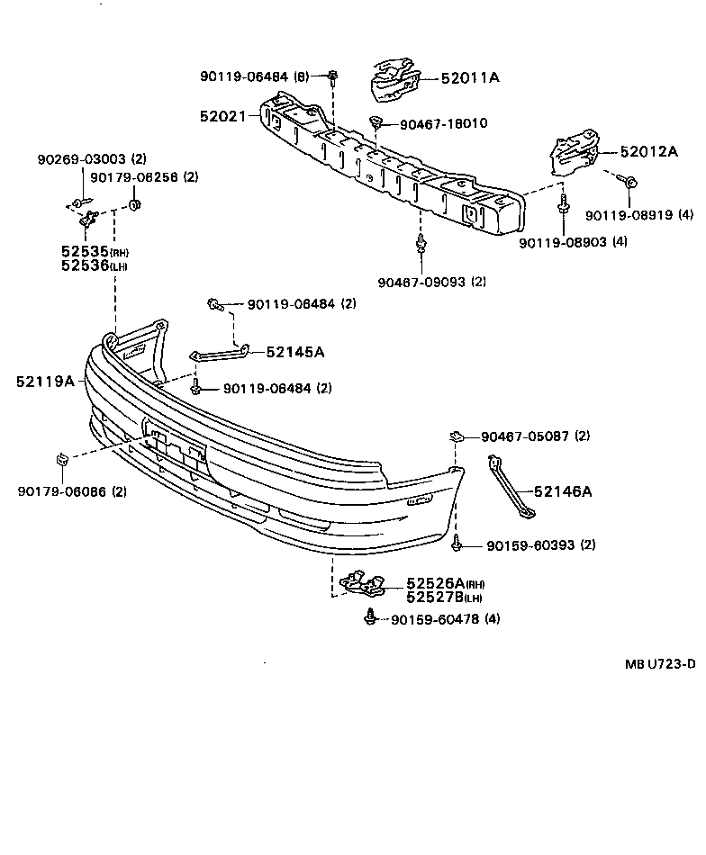 52012-32110 ARM SUB-ASSY, FRONT BUMPER, LH product image