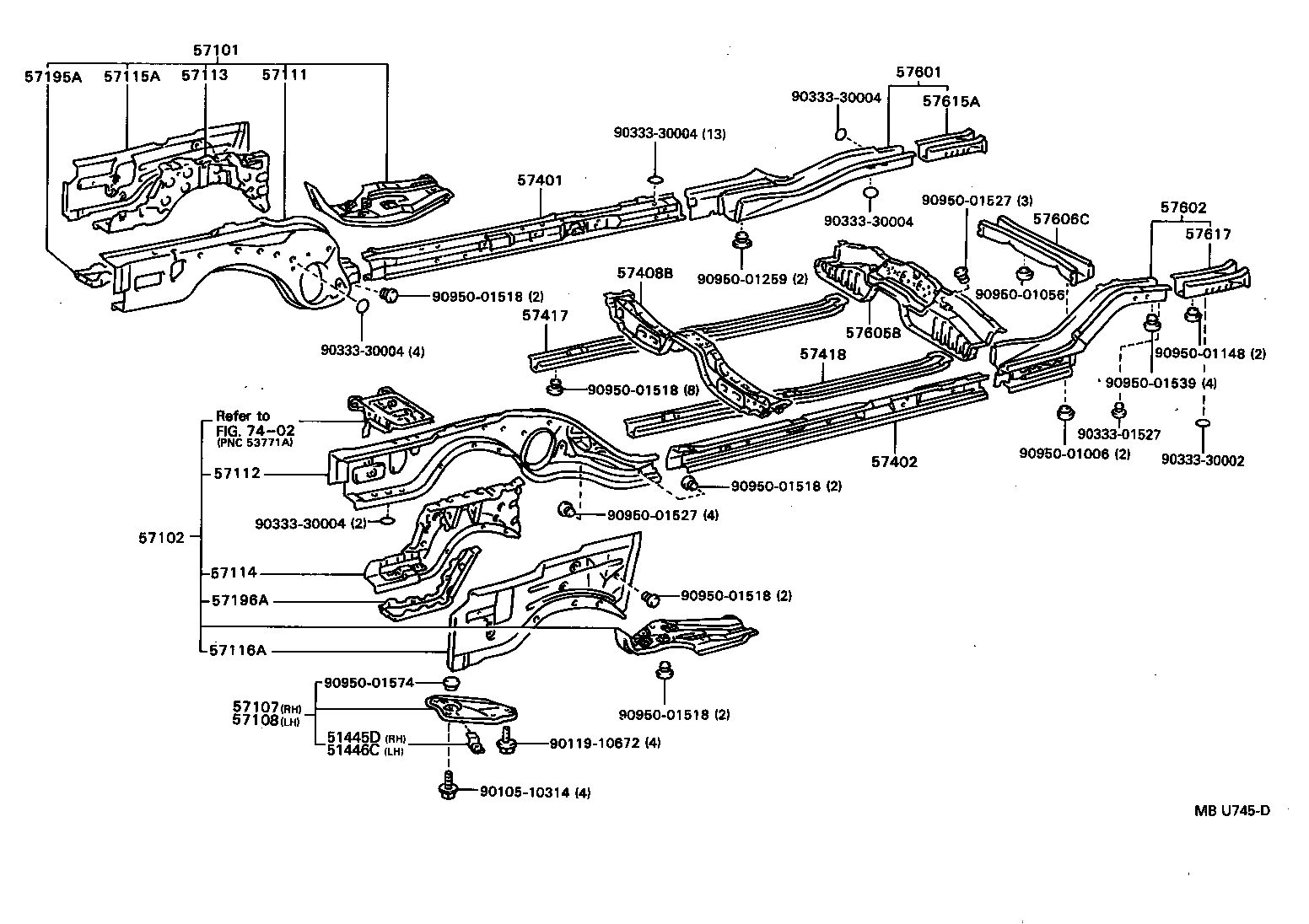 51445-32010 BRACKET, ENGINE UNDER COVER, RH product image