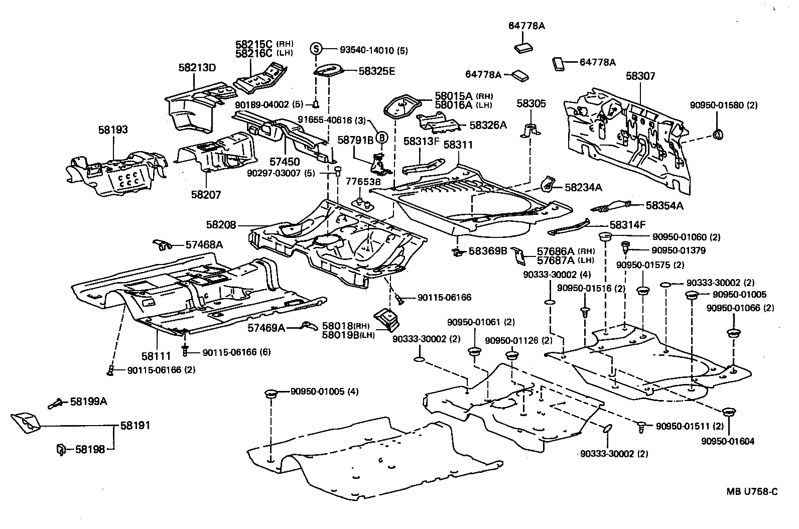 58015-20060 REINFORCE SUB-ASSY, BELT ANCHOR, NO.3 RH product image