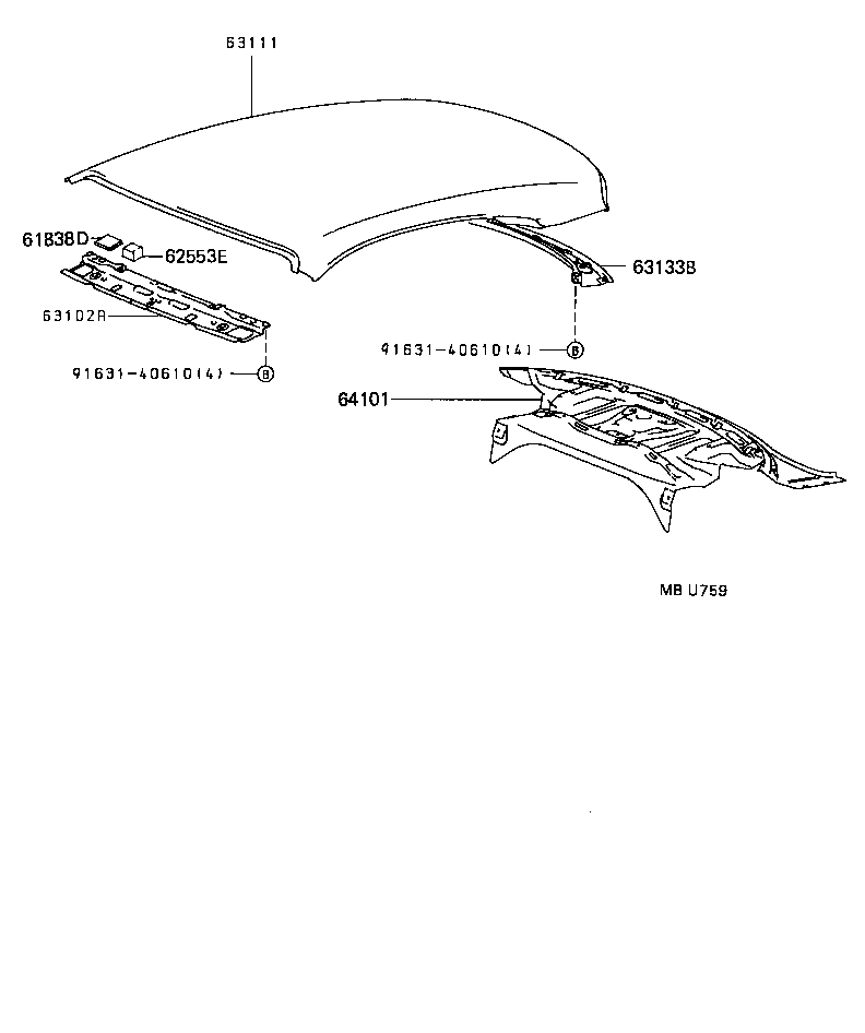 63102-20900 PANEL SUB-ASSY, WINDSHIELD HEADER product image