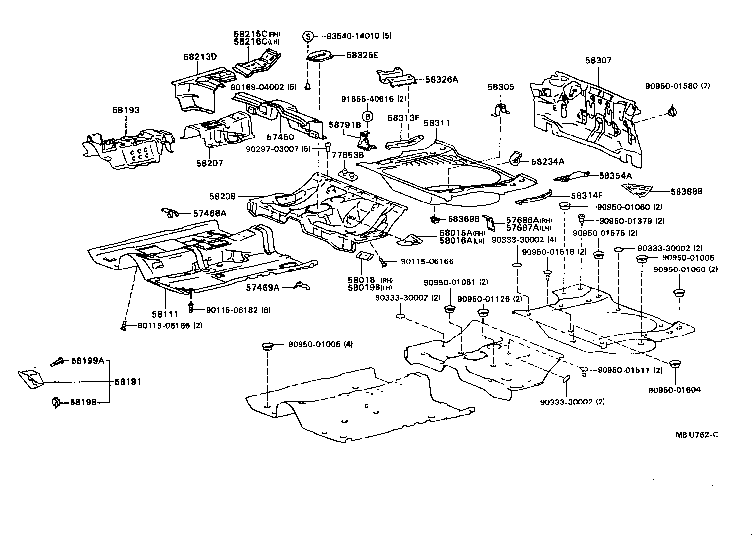 58191-20060 FOOTREST, FRONT FLOOR product image