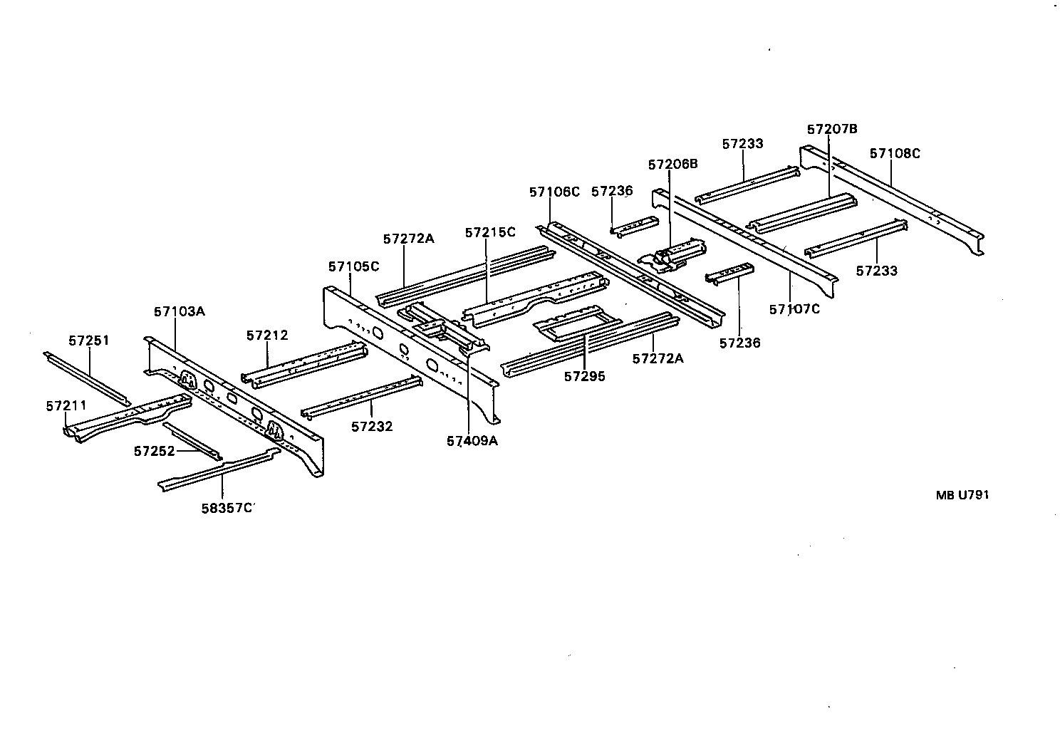 57103-90B01 CROSSMENBER SUB-ASSY, FLOOR, NO.3 product image