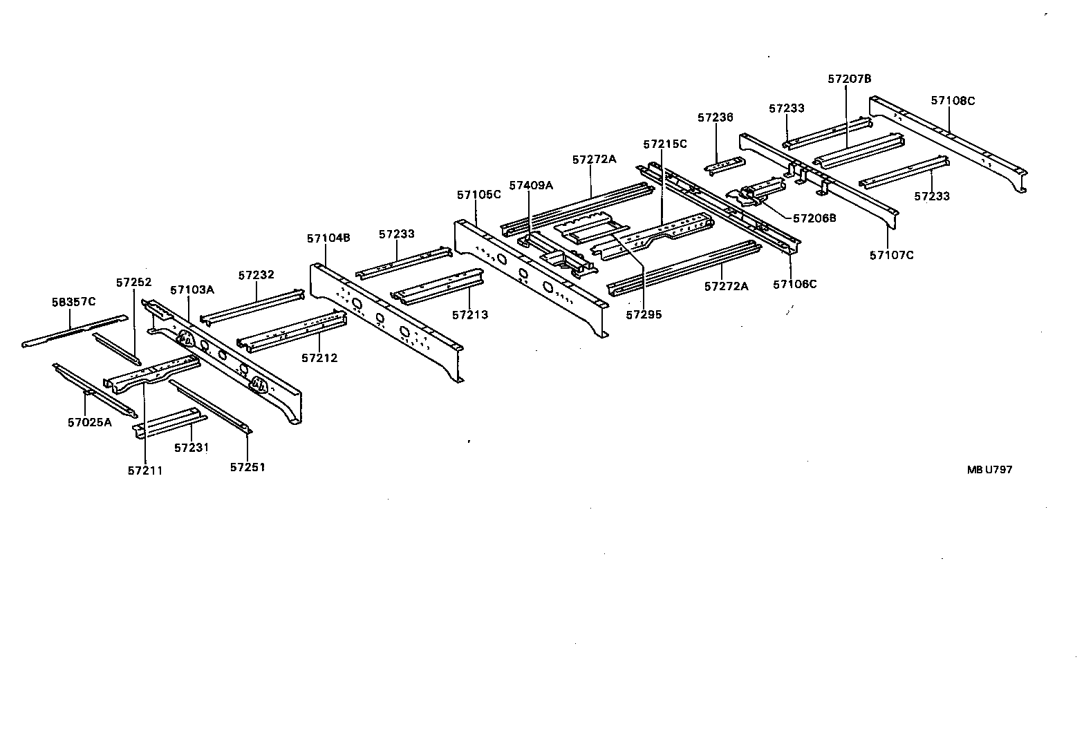 57103-90B01 CROSSMENBER SUB-ASSY, FLOOR, NO.3 product image