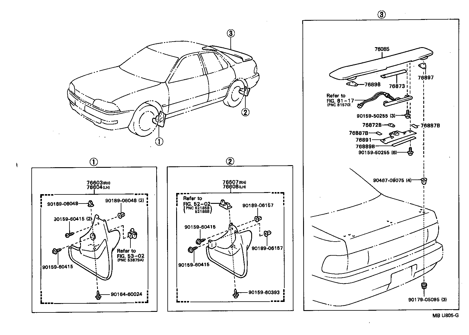 76085-32901 SPOILER SUB-ASSY, REAR product image