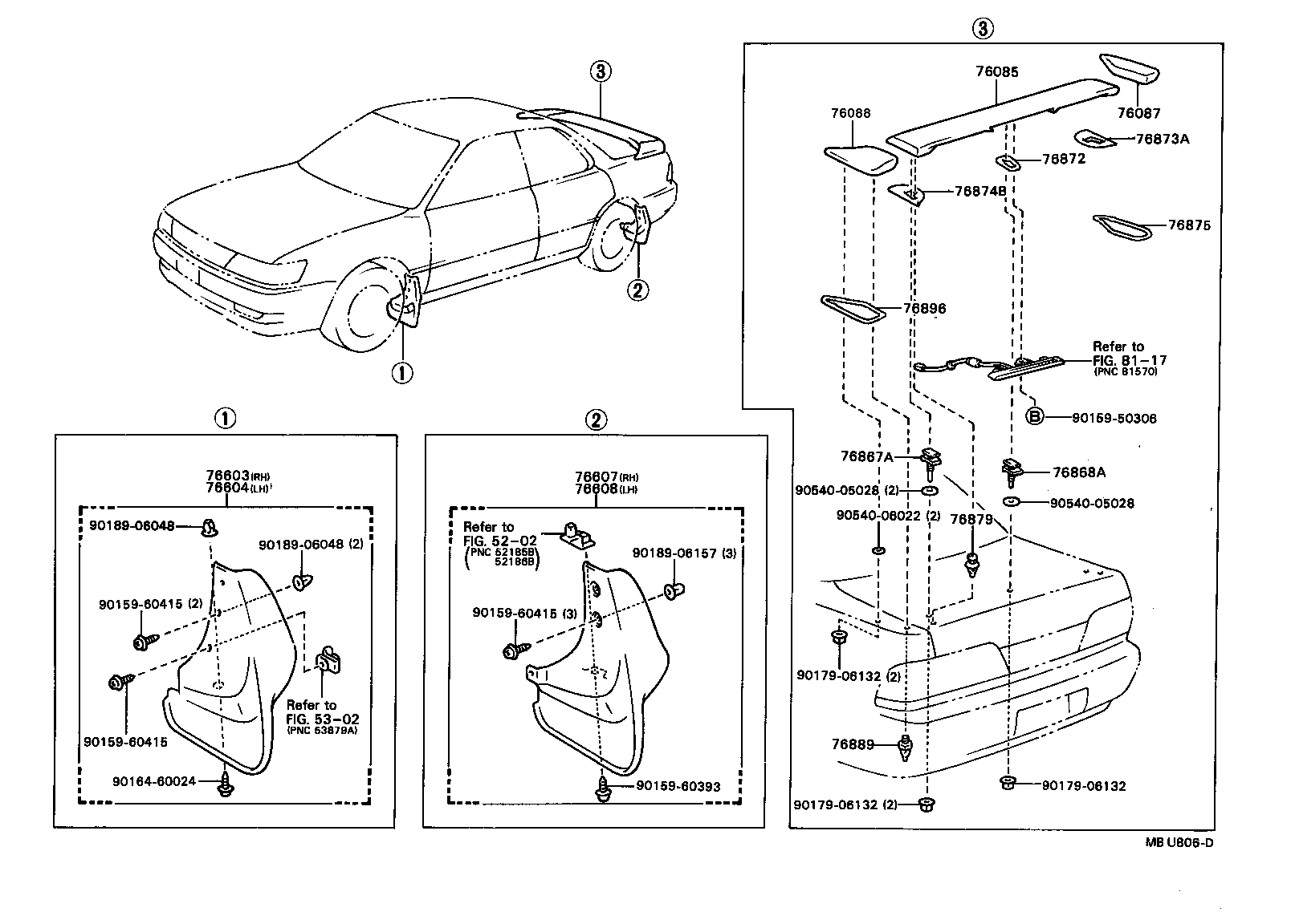 76085-32901 SPOILER SUB-ASSY, REAR product image