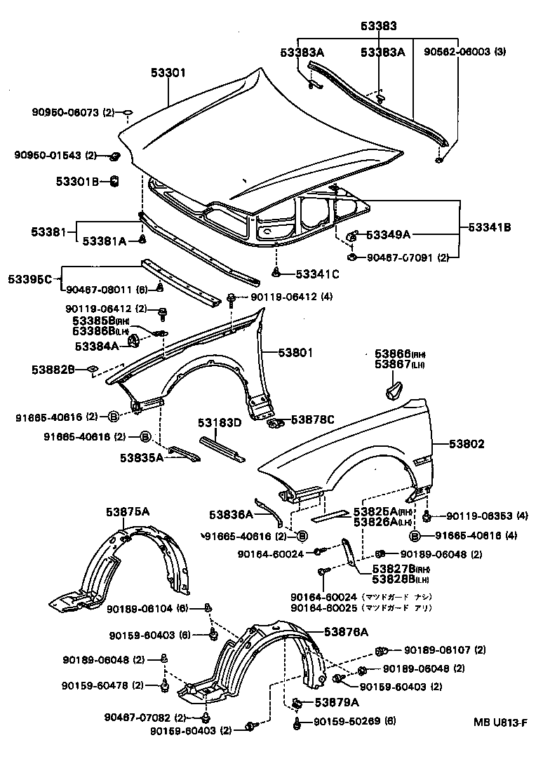 53183-32040 SEAL, HOOD TO RADIATOR GRILLE product image