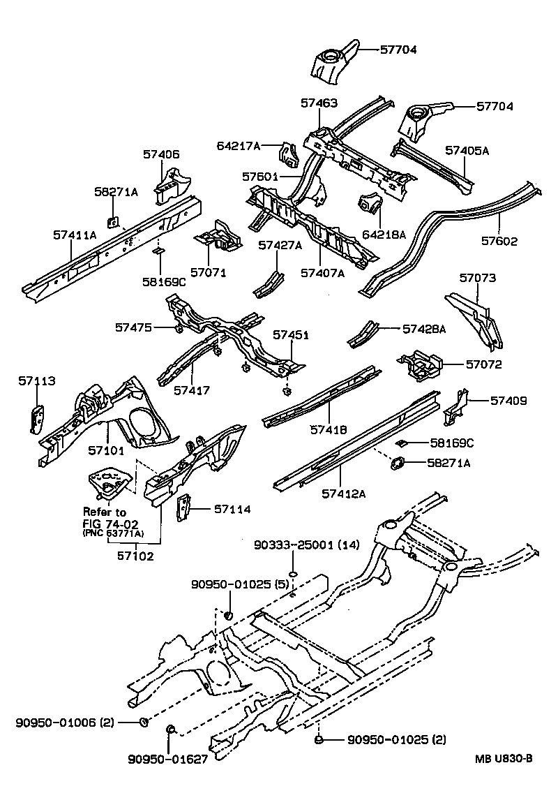 57606-13060 MEMBER SUB-ASSY, REAR ABSORBER MOUNTING product image