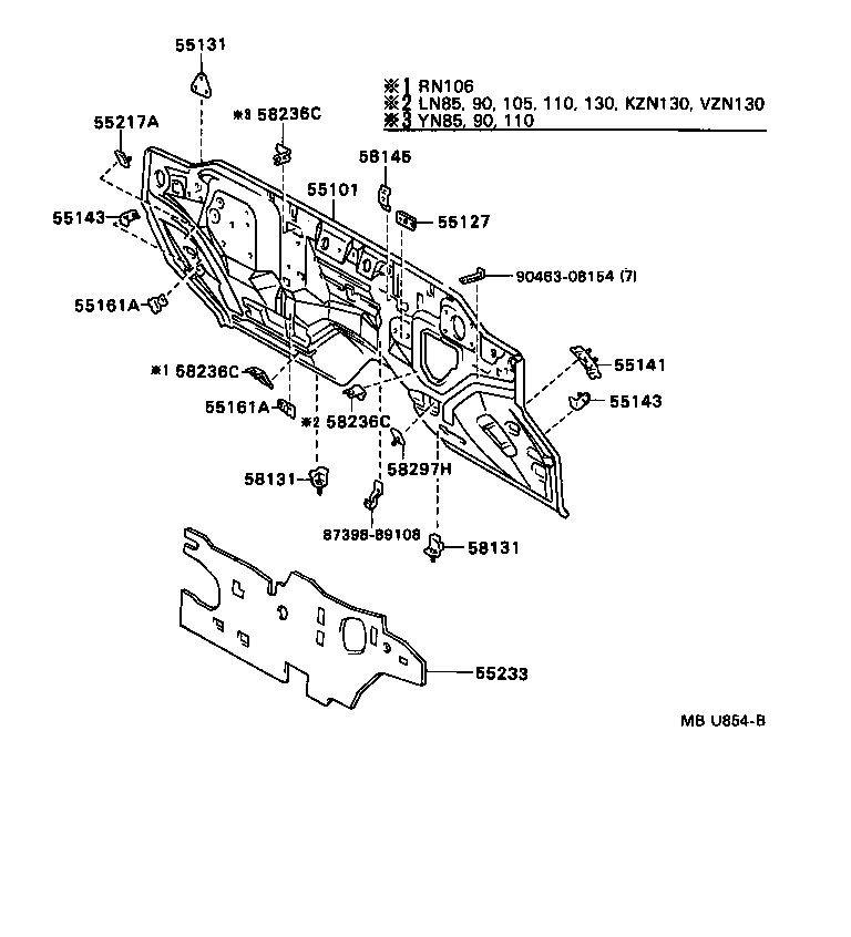 53707-89102 EXTENSION, FRONT FENDER APRON, FRONT RH product image