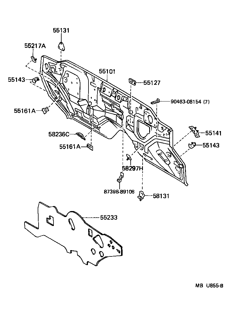 53713-89104 EXTENSION, FRONT FENDER APRON, FRONT RH product image