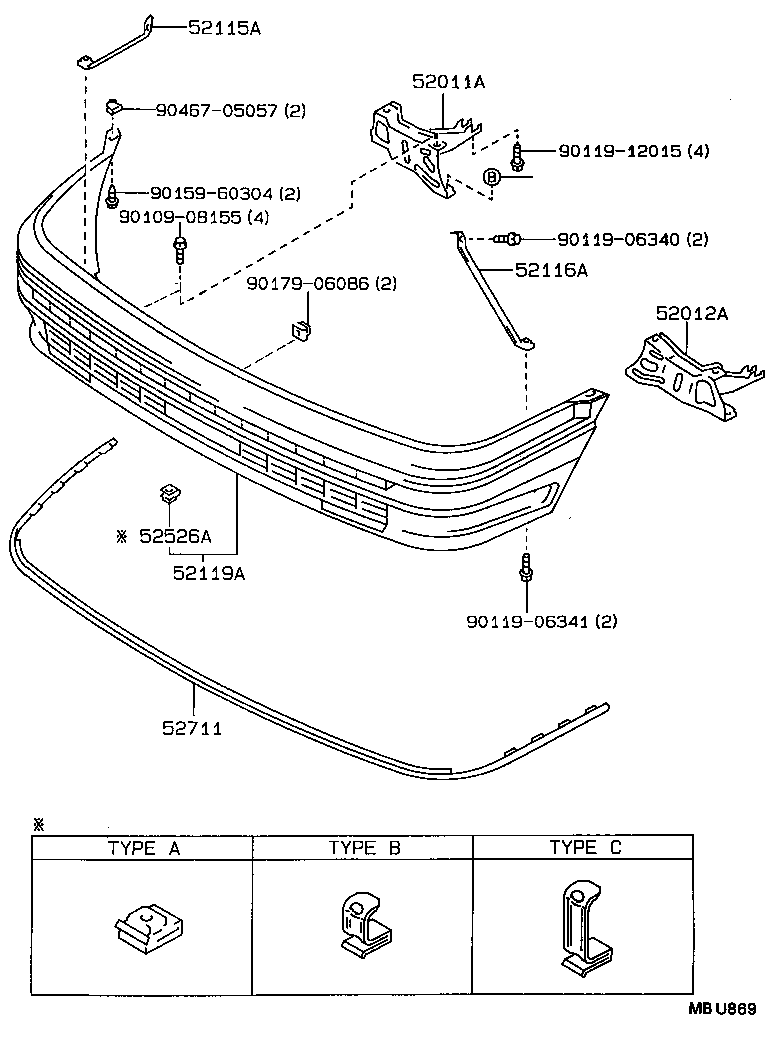 52011-12380 ARM SUB-ASSY, FRONT BUMPER, RH product image