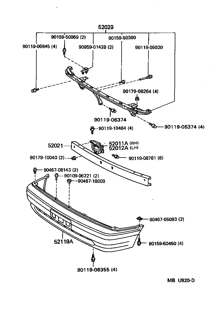 52012-16140 ARM SUB-ASSY, FRONT BUMPER, LH product image