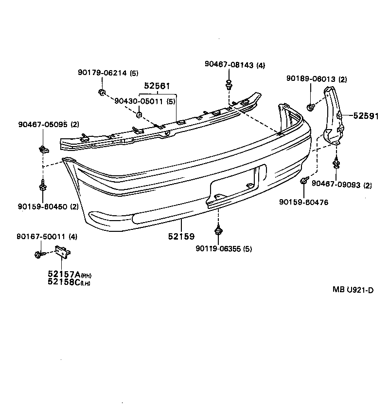 52159-16360-04 COVER, REAR BUMPER product image
