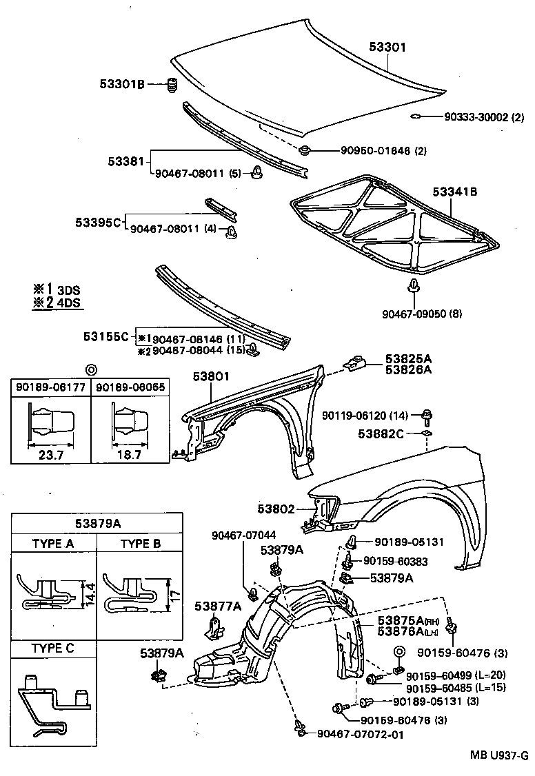 53155-16040 SEAL, RADIATOR GRILLE, NO.1 product image