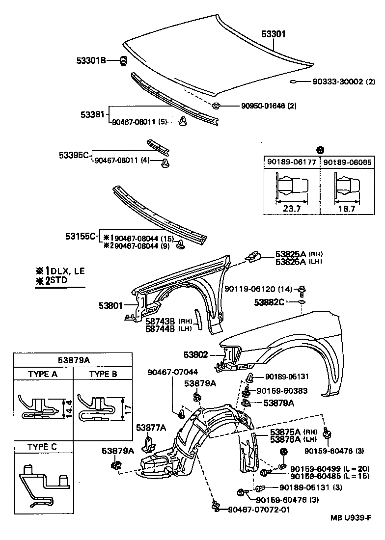 53155-16050 SEAL, RADIATOR GRILLE, NO.1 product image
