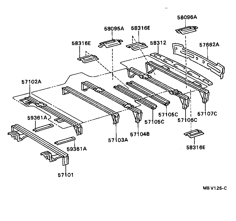 57103-92602 CROSSMENBER SUB-ASSY, FLOOR, NO.3 product image