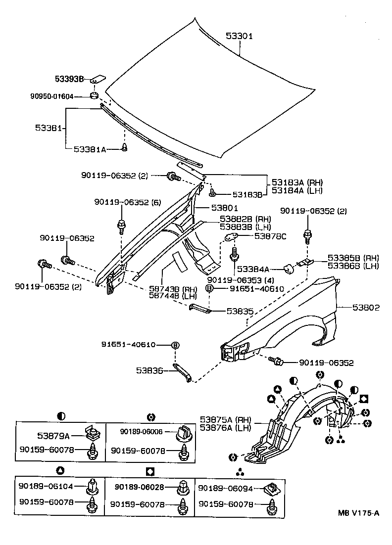 53183-13010 SEAL, HEADLAMP COVER, RH product image