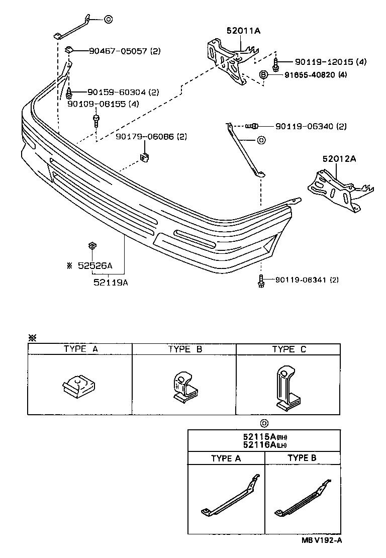 52011-12380 ARM SUB-ASSY, FRONT BUMPER, RH product image