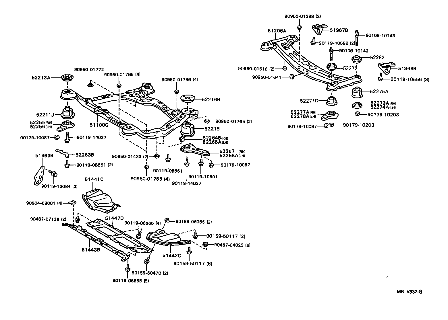 52271-06010 CUSHION, REAR SUSPENSION MEMBER BODY MOUNTING, FRONT product image