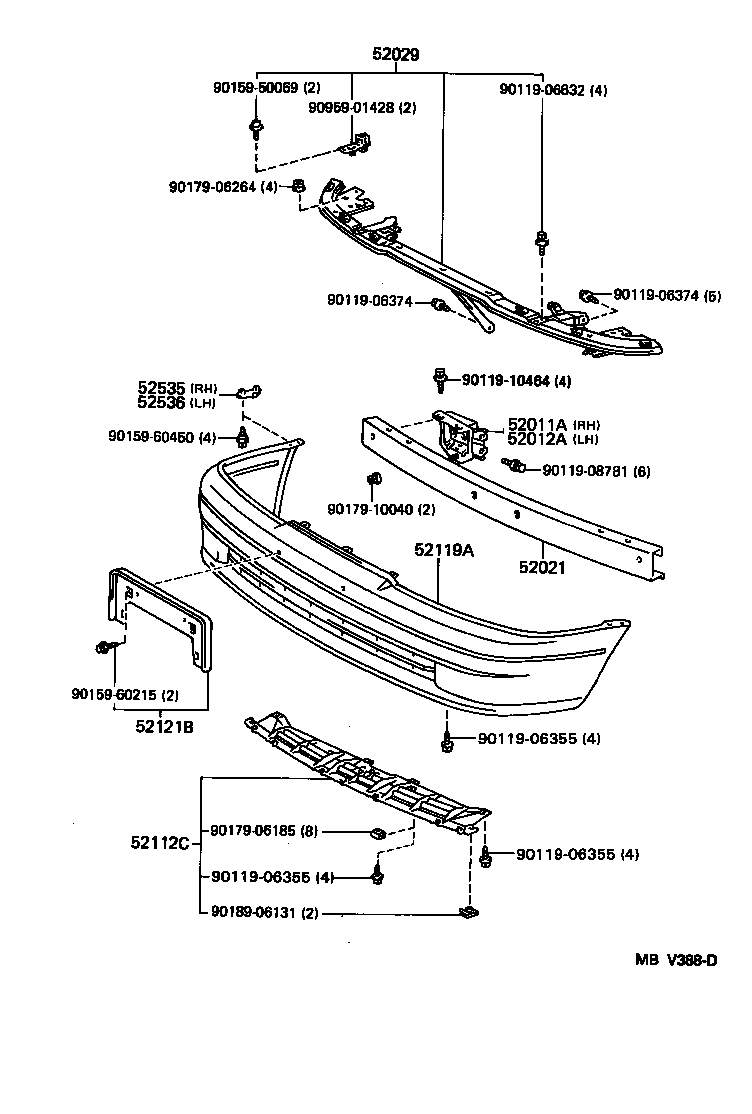 52121-16050 BRACKET, FRONT LICENCE PLATE MOUNTING product image