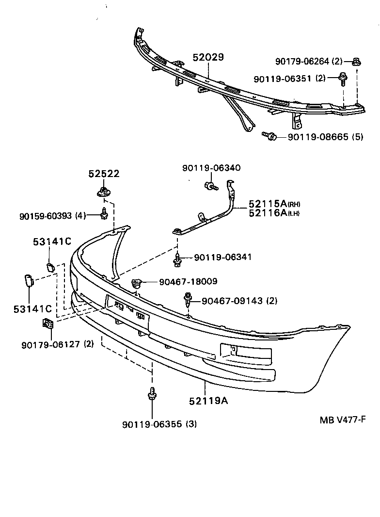 52116-12260 SUPPORT, FRONT BUMPER SIDE, LH product image
