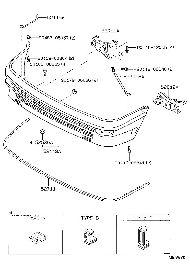 52012-12370 ARM SUB-ASSY, FRONT BUMPER, LH product image