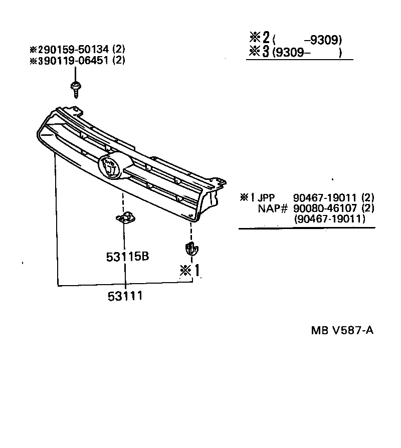 53111-33010 GRILLE, RADIATOR product image