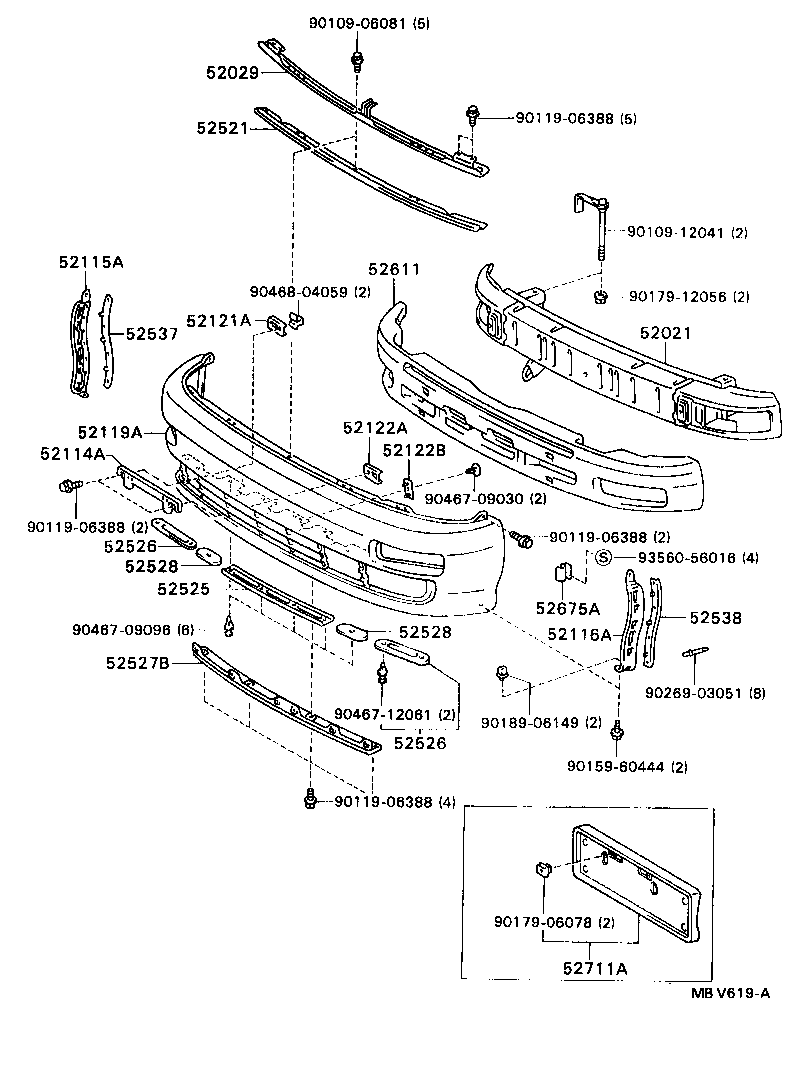 52021-20190 REINFORCEMENT SUB-ASSY, FRONT BUMPER product image