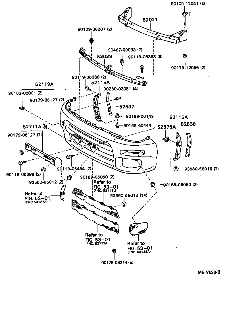 52021-20190 REINFORCEMENT SUB-ASSY, FRONT BUMPER product image
