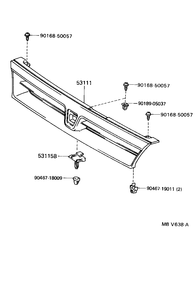 53111-13080 GRILLE, RADIATOR product image