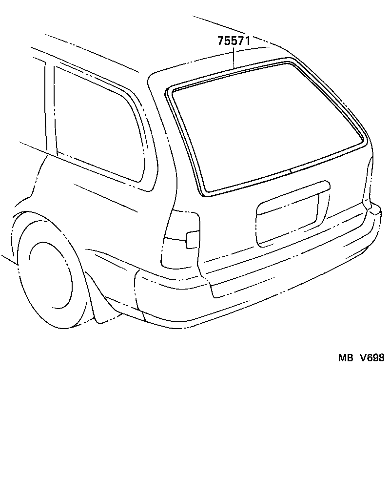 76801-02070 GARNISH SUB-ASSY, LUGGAGE COMPARTMENT DOOR, OUTSIDE product image