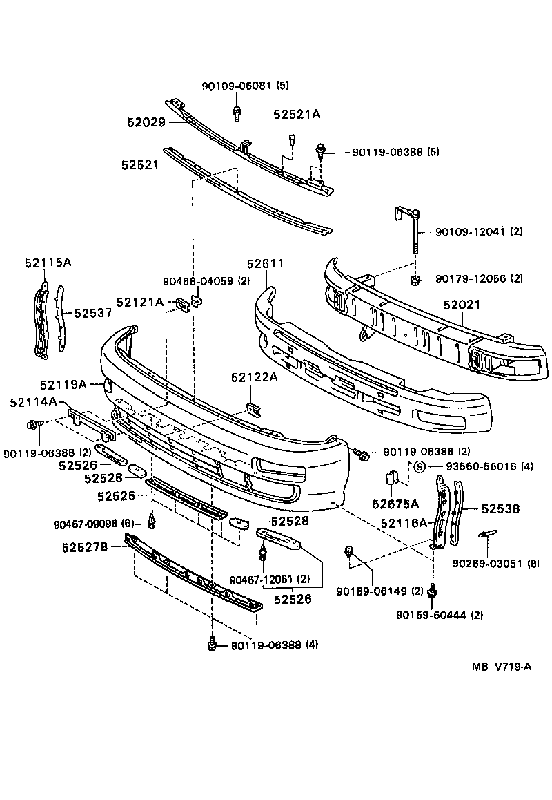 52116-20200 SUPPORT, FRONT BUMPER SIDE, LH product image