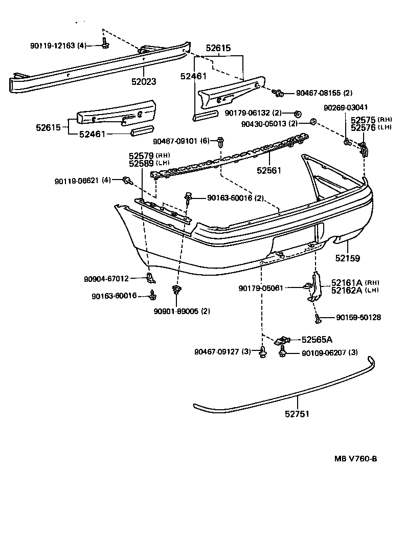 52159-30160-C0 COVER, REAR BUMPER product image