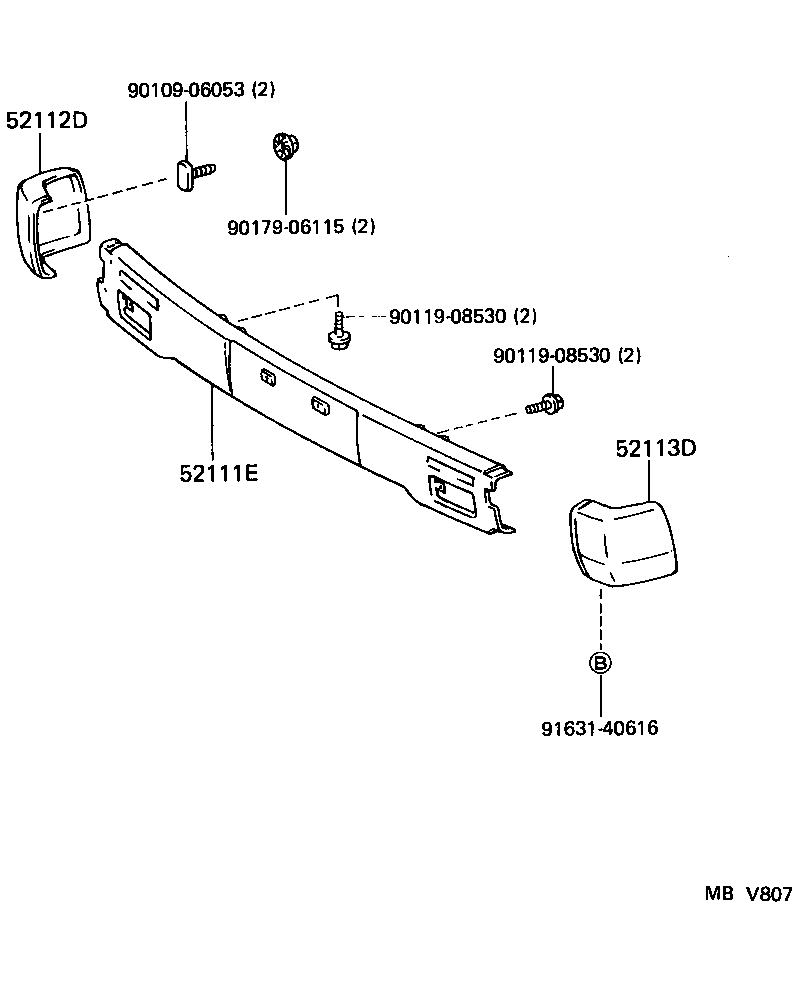52112-26020-A0 EXTENSION, FRONT BUMPER, RH product image