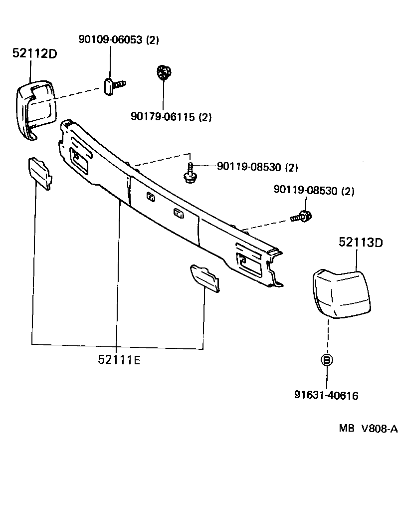 52112-26010 EXTENSION, FRONT BUMPER, RH product image