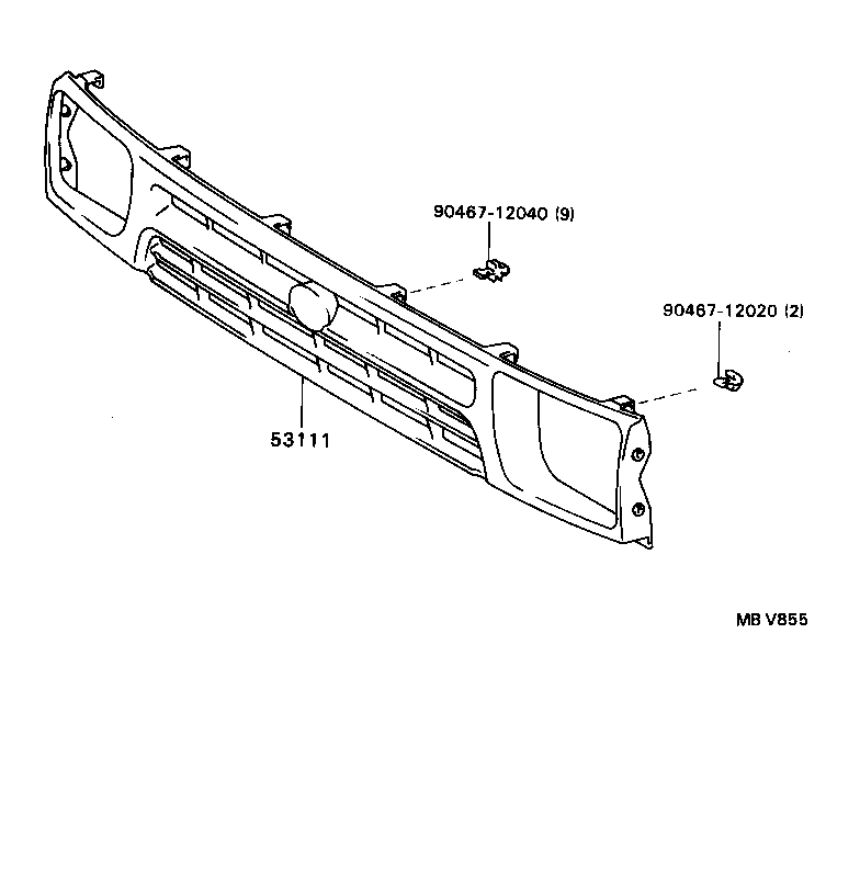 53111-04020 GRILLE, RADIATOR product image