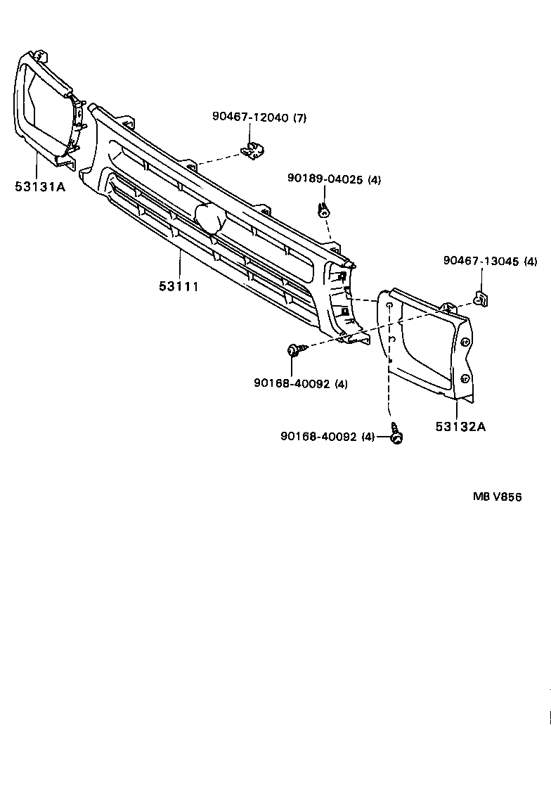 53111-89136 GRILLE, RADIATOR product image