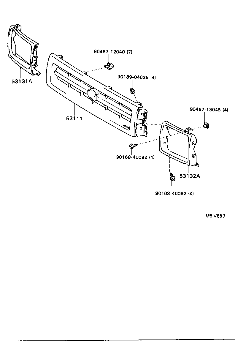 53111-89136 GRILLE, RADIATOR product image