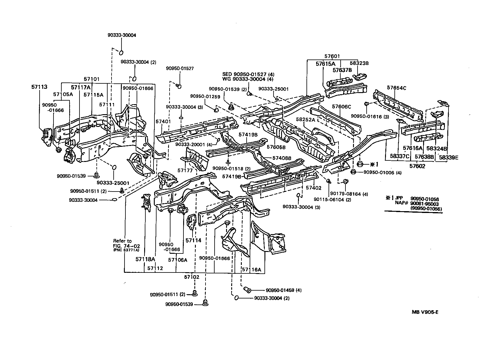 57602-06010 MEMBER SUB-ASSY, REAR FLOOR SIDE, LH product image