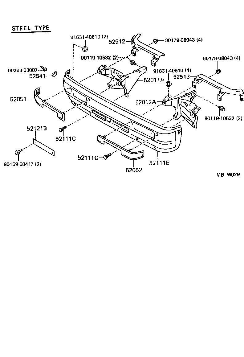 52124-30060 PLATE, FRONT BUMPER REINFORCEMENT, LH product image