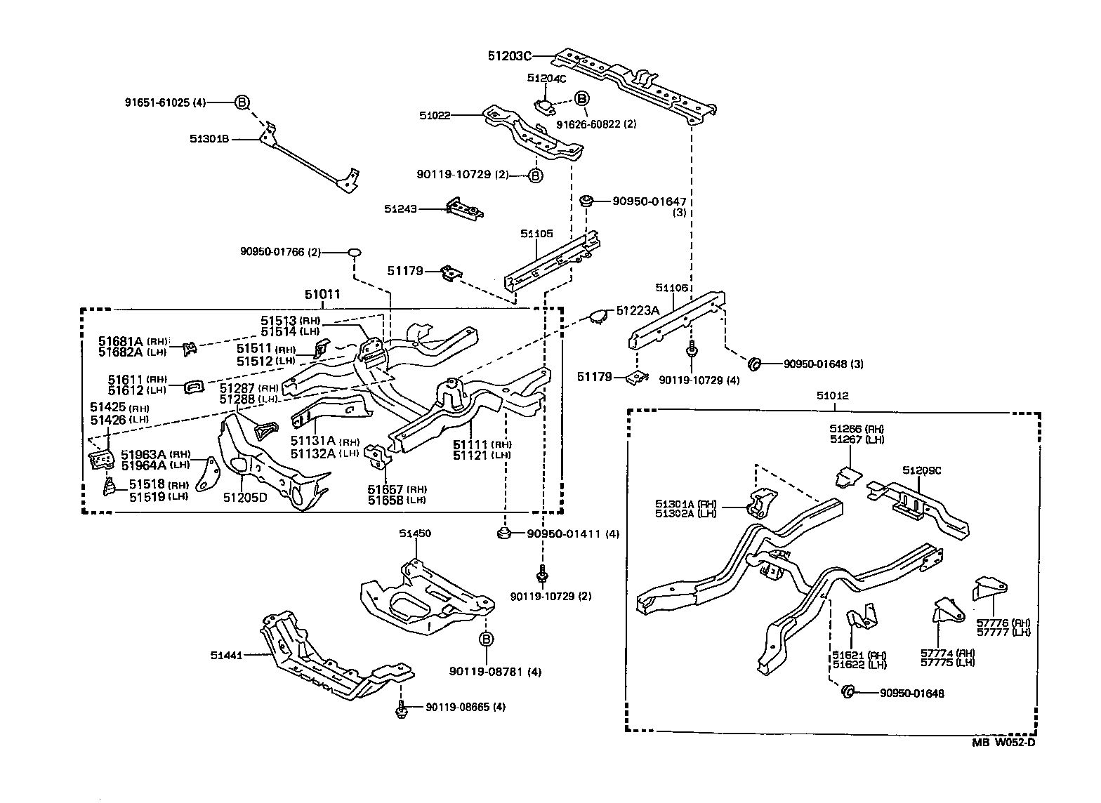 51011-30430 RAIL SUB-ASSY, FRONT FRAME product image