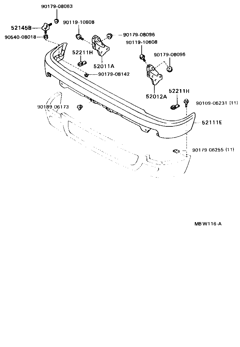 52102-89116-06 EXTENSION, FRONT BUMPER, RH product image