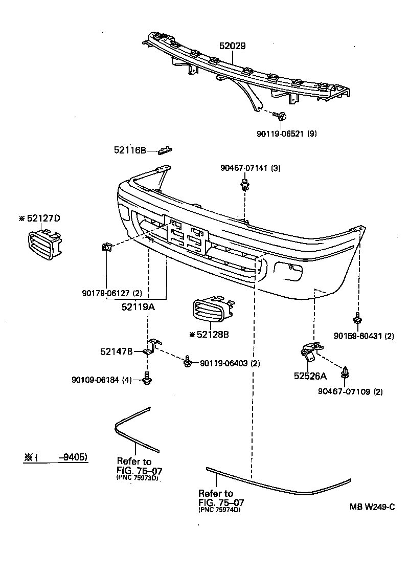 52029-10040 REINFORCEMENT SUB-ASSY, FRONT BUMPER, UPPER product image