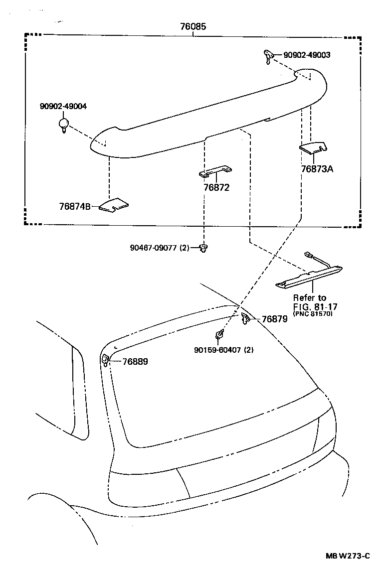 76085-10140-D2 SPOILER SUB-ASSY, REAR product image
