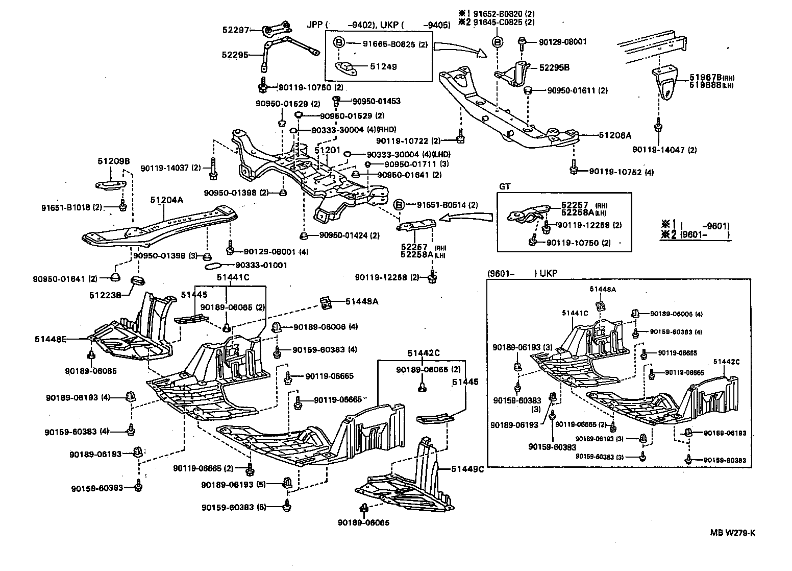 51206-05010 MEMBER SUB-ASSY, REAR SUSPENSION product image