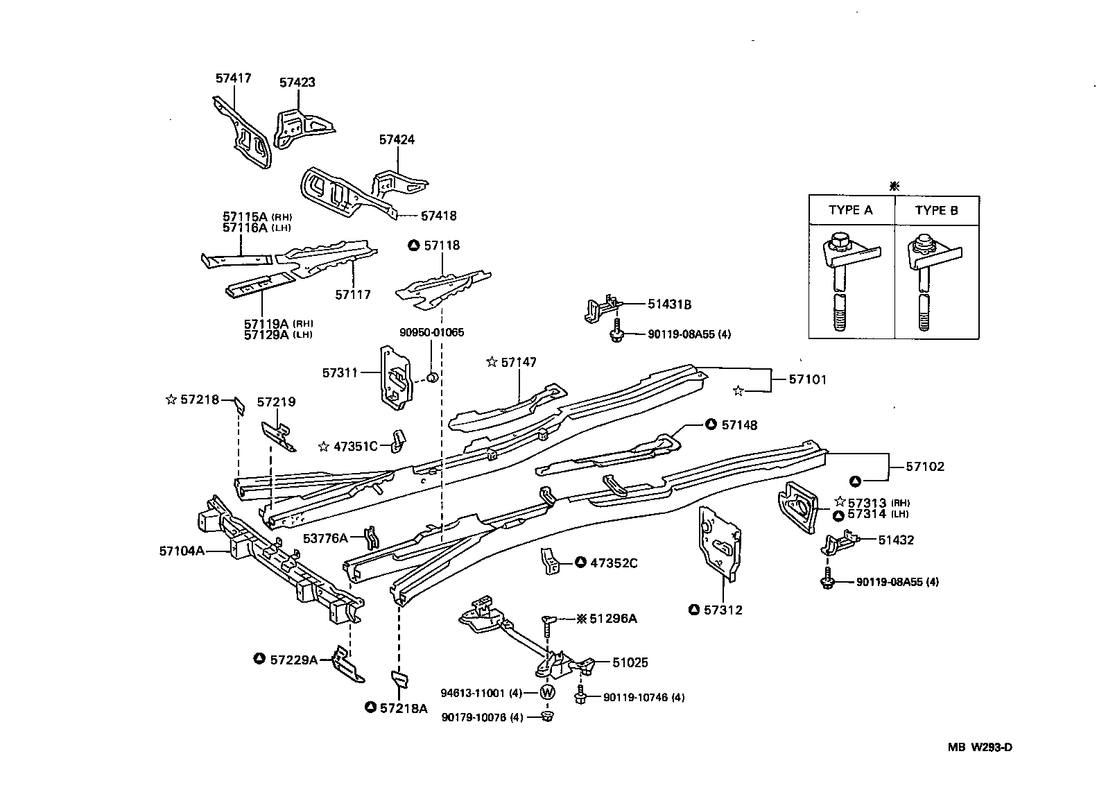 57102-28907 MEMBER SUB-ASSY, FRONT SIDE, LH product image
