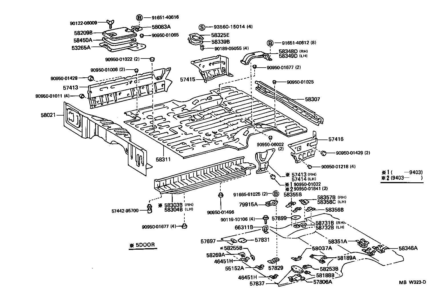 57066-28010 MEMBER SUB-ASSY, REAR FLOOR CROSS, NO.6 product image