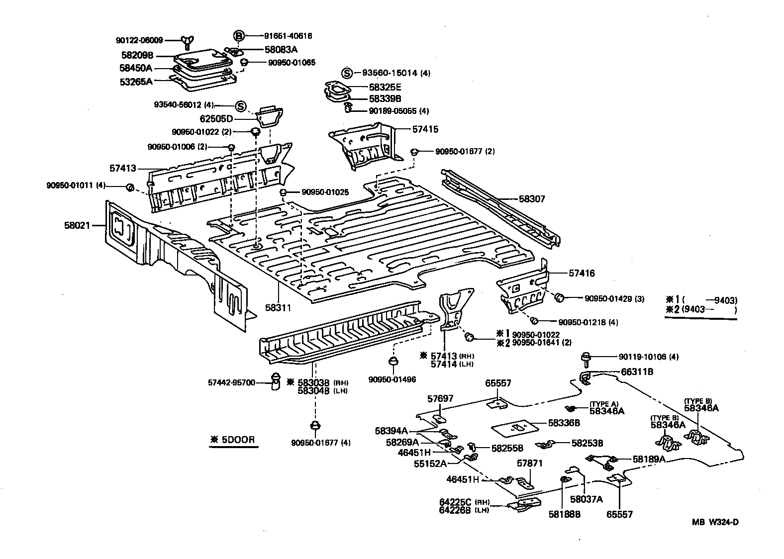 57066-28010 MEMBER SUB-ASSY, REAR FLOOR CROSS, NO.6 product image