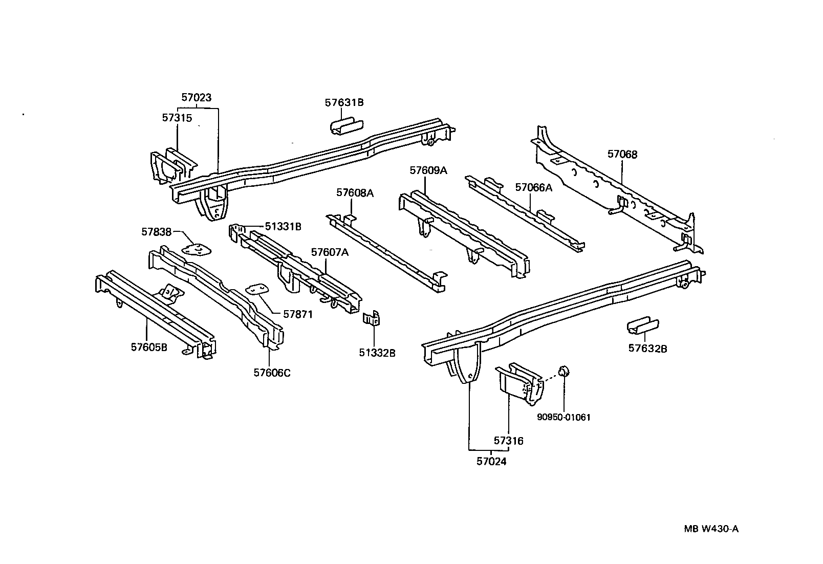 57024-28320 MEMBER SUB-ASSY, REAR SIDE, LH product image